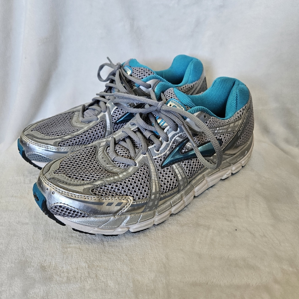 BROOKS Women's Addiction 11 DNA MOGO Running Athletic Shoes Gray Blue Sz 10.5